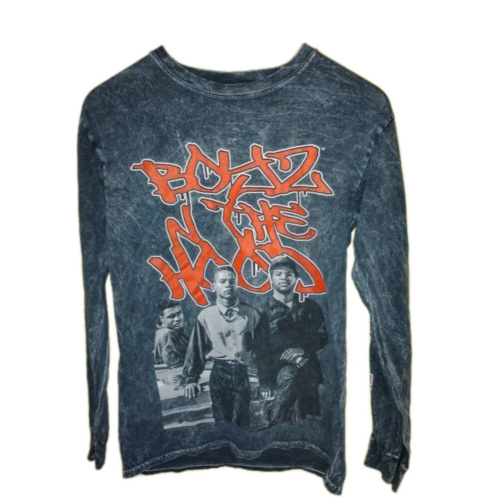 Boyz N The Hood Acid Wash Long Sleeve Graphic Tee M Streetwear Rap Shirt Movie